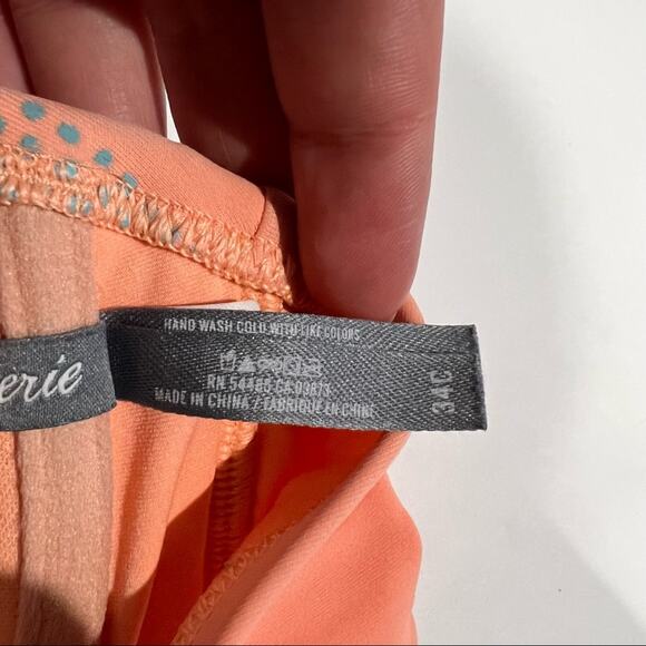 Aerie Women's Striped Halter Bikini Top Removable Strap Orange & Blue Size 34C - Picture 7 of 8